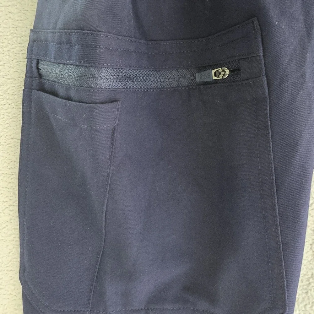 FIGS‎ Scrub Pants Navy Blue L Technical Collection Drawstring Pockets